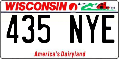 WI license plate 435NYE