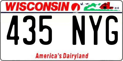 WI license plate 435NYG