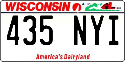 WI license plate 435NYI