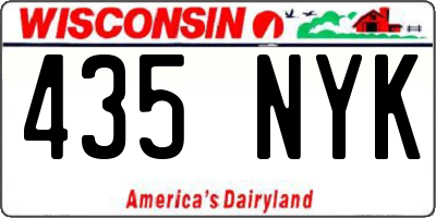 WI license plate 435NYK