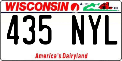 WI license plate 435NYL