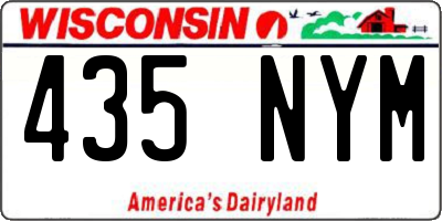 WI license plate 435NYM