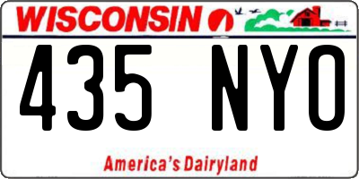 WI license plate 435NYO