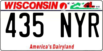 WI license plate 435NYR