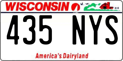 WI license plate 435NYS