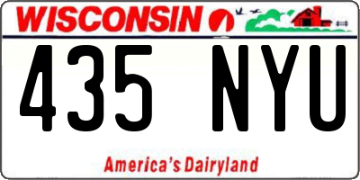 WI license plate 435NYU