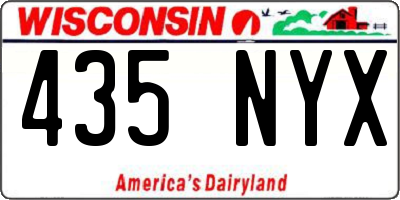 WI license plate 435NYX