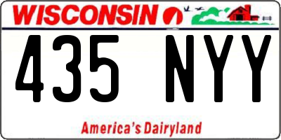 WI license plate 435NYY