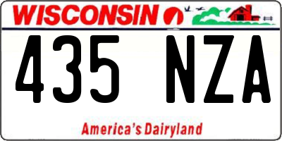 WI license plate 435NZA