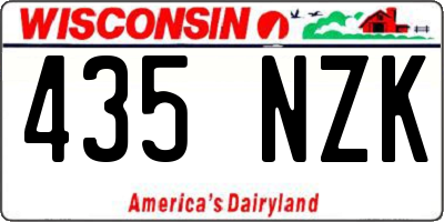 WI license plate 435NZK