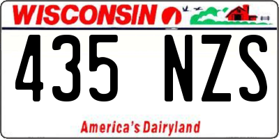 WI license plate 435NZS
