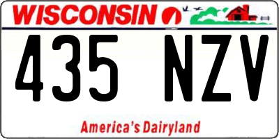 WI license plate 435NZV