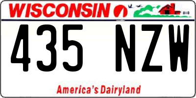 WI license plate 435NZW