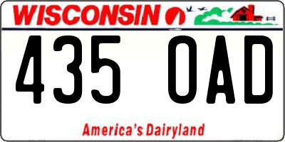 WI license plate 435OAD