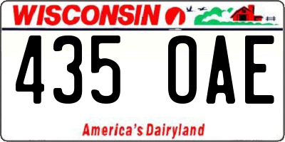 WI license plate 435OAE