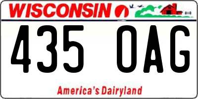 WI license plate 435OAG
