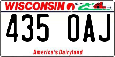 WI license plate 435OAJ