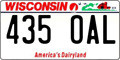 WI license plate 435OAL