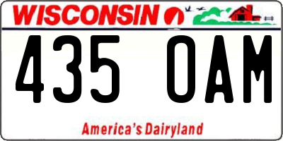 WI license plate 435OAM