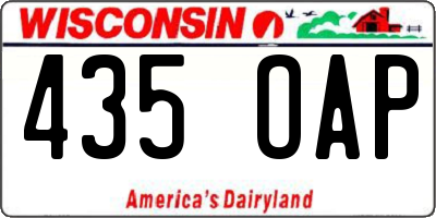 WI license plate 435OAP