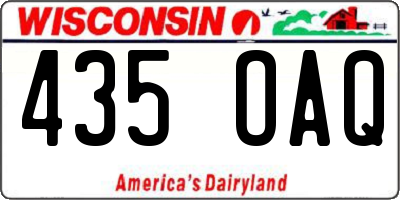 WI license plate 435OAQ