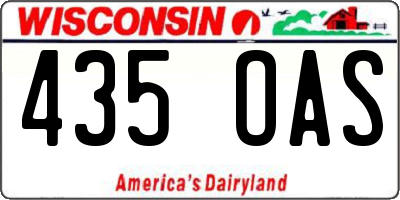 WI license plate 435OAS