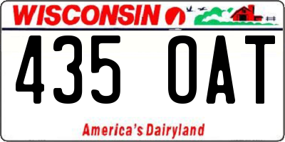 WI license plate 435OAT