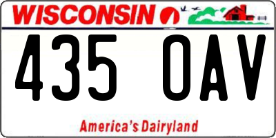 WI license plate 435OAV