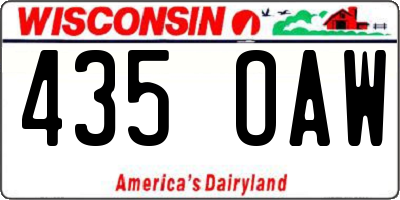 WI license plate 435OAW