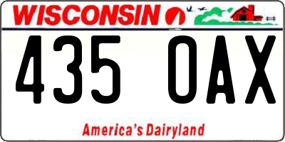 WI license plate 435OAX