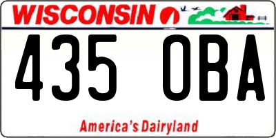 WI license plate 435OBA