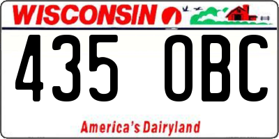 WI license plate 435OBC