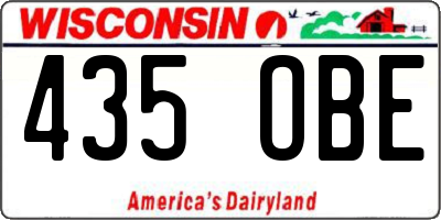 WI license plate 435OBE