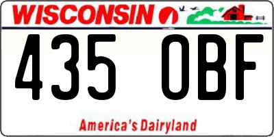 WI license plate 435OBF