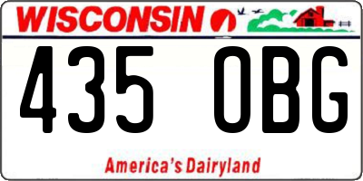 WI license plate 435OBG