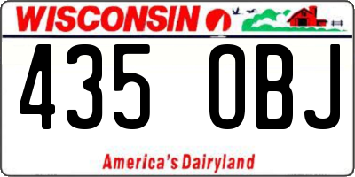 WI license plate 435OBJ