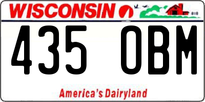WI license plate 435OBM