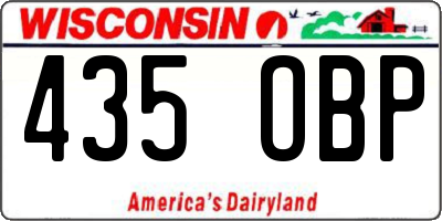 WI license plate 435OBP