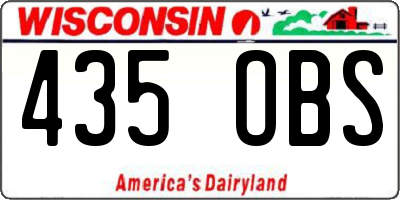 WI license plate 435OBS