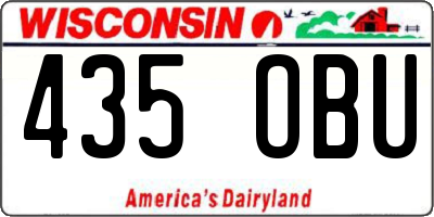 WI license plate 435OBU