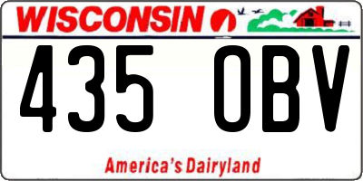 WI license plate 435OBV