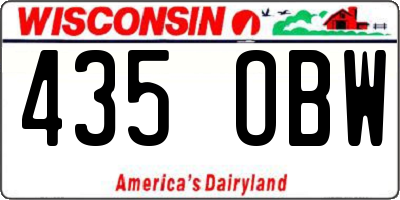 WI license plate 435OBW