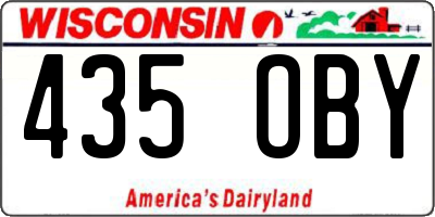 WI license plate 435OBY