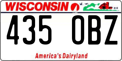 WI license plate 435OBZ