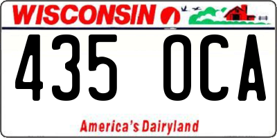 WI license plate 435OCA