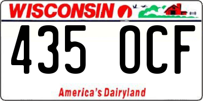 WI license plate 435OCF