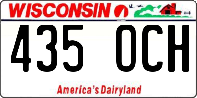WI license plate 435OCH