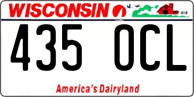 WI license plate 435OCL