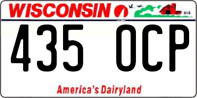 WI license plate 435OCP