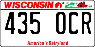 WI license plate 435OCR